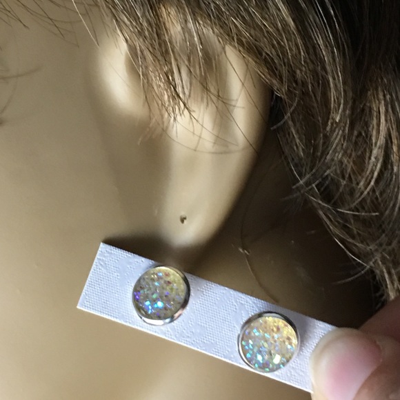 Yellow Druzy Earrings PRICE IS FIRM - Picture 3 of 6